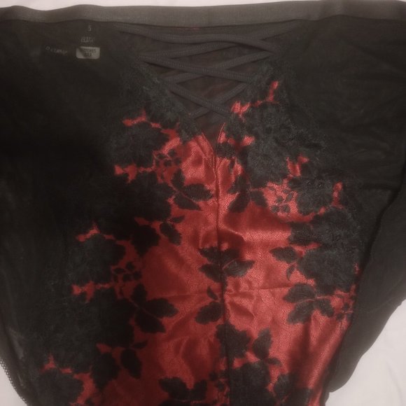 NWT Torrid Curve High Waist Black and Burgundy Lace Sheer 5 (5X) Panties SEXY !! - Picture 2 of 3